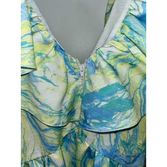 Women's ASOS LUXE Curve Marble V neck Belted Twill Smock Dress Size 22 - Picture 10 of 12